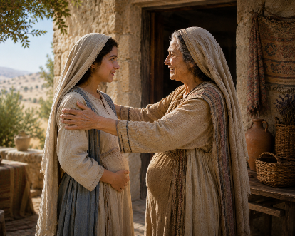 pregnant woman and elderly